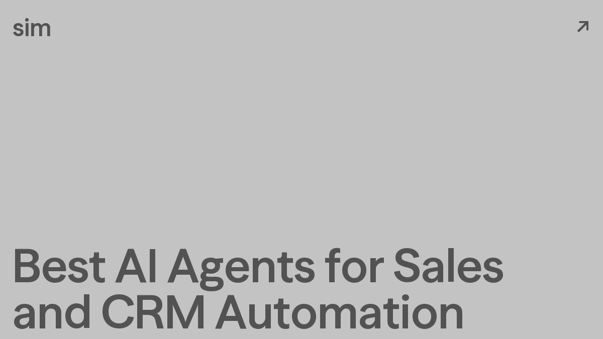 Best AI Agents for Sales and CRM Automation